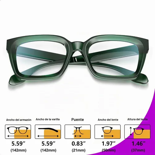 Vista 7 de VISOONE Chunky Square Anti Glare UV400 Blue Light Blocking Computer Glasses