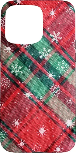 Vista 31 de Green Red Christmas Plaid Winter Snowflakes Case for iPhone 16