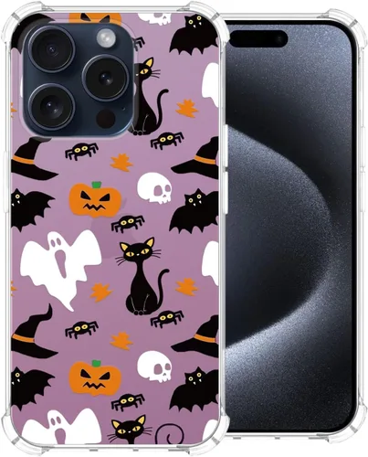 Vista 21 de Funda transparente de Halloween para Google 6a, con patrón de fantasma, funda protectora de TPU suave, delgada, a prueba de golpes, para niños