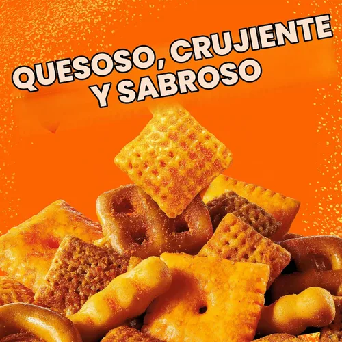 Vista 4 de Chex Mix Mezcla de aperitivos, cheddar, bolsas de aperitivos salados, paquete múltiple, 1.75 onzas, 10 unidades Corn & Wheat Chex, Cheese Crackers