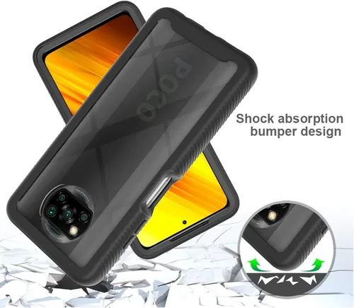 Vista 2 de Funda compatible con Xiaomi Poco X3 NFC, compatible con Xiaomi Poco X3 Pro/Poco X3 Case 2 en 1 Funda protectora de doble capa para teléfono