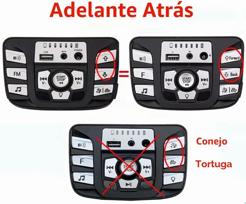 Vista 4 de 12V Coche eléctrico para niños Multifuncional PCB Blanco y Negro Panel Central, Placa de Circuito Impreso Control Entretenimiento Sistema Operativo