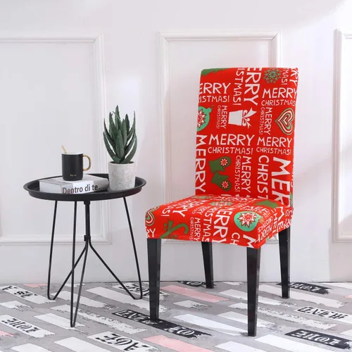 Vista 3 de Ogrmar - 4 fundas protectoras para silla de comedor, extraíbles y lavables para decoración navideña/decoración del hogar, funda para asiento