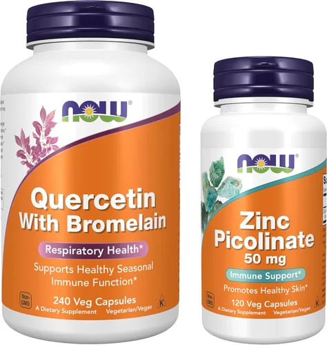 Vista 11 de Suplementos NOW, quercetina con bromelina, sistema inmunológico equilibrado*, 60 cápsulas vegetales