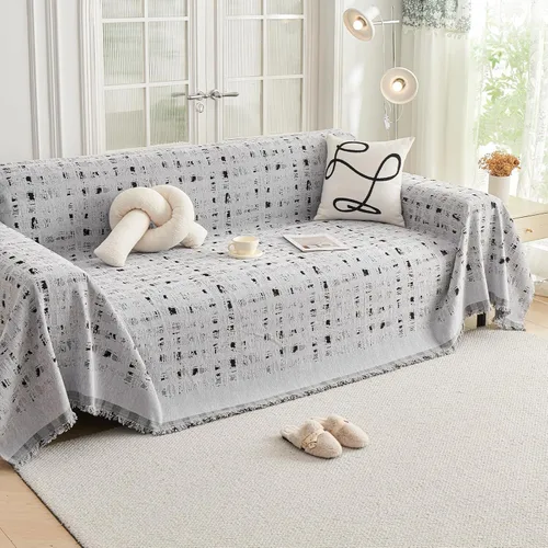 Vista 50 de DREAMINGO Funda de Sillón de Chenilla Fundas de Sofá Jacquard Lavables Protector de Muebles Funda de Sofá Reclinable 1 Cojín Funda de Silla