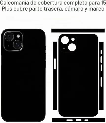 Vista 2 de Película protectora negra compatible con iPhone (para 15 Plus)