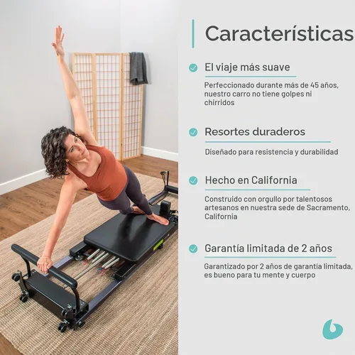 Vista 4 de Balanced Body Metro IQ - Reformador de pilates con ruedas, equipo de ejercicio de pilates, equipo de entrenamiento para el hogar o estudio