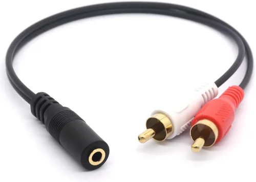 Vista 6 de Cable divisor estéreo estéreo de 0.138 in hembra a doble RCA (8 pulgadas/7.9 in) Cable extensor adaptador de audio de 3.5 Jack a 2RCA (2RCA hembra)
