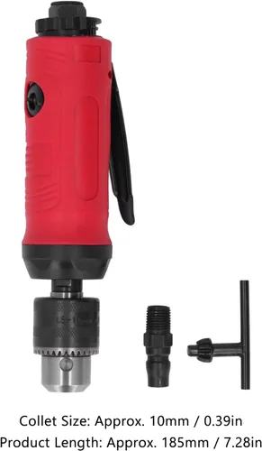 Vista 2 de Taladro neumático recto de 3/8 pulgadas, mini taladros de potencia neumática en línea Herramienta de taladro de aire recto 20000rpm Herramienta