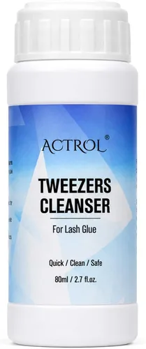 Vista 8 de ACTROL - Pinzas limpiadoras de pestañas azules de 0.8 fl oz con bola de esponja para eliminación de pegamento Blue 25ml Lash Tweezer Cleanser With