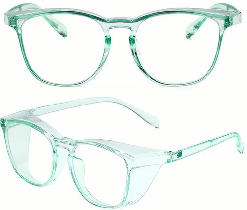Vista 23 de Anteojos de seguridad que no se empañan, con protección UV400, lentes con bloqueo de luz azul para hombres y mujeres, anteojos transparentes