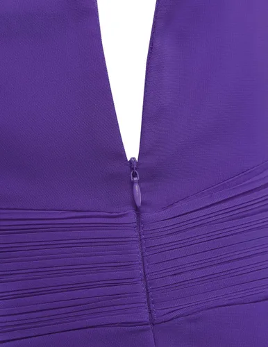 Vista 7 de Aislor Vestido de gasa con nudo plisado para niñas y niñas, vestido de princesa para fiesta de cumpleaños, boda, dama de honor