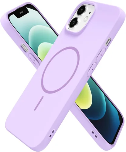 Vista 116 de Oakxco Funda de Silicona Mag Safe para iPhone 12 Pro Max, Funda Magnética Delgada y Fina Compatible con Carga Inalámbrica MagSafe, Bonita Funda
