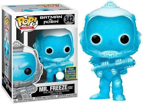 Vista 2 de Funko Pop! Heroes: Batman & Robin - Mr. ze Glitter Versión #342 SDCC 2020 Convención de Verano Compartida Exclusiva Figura Pop Vinilo Rara