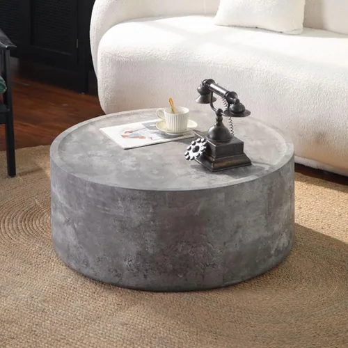 Vista 19 de ø Mesa auxiliar redonda de mármol sintético de 31.5 pulgadas con espacio de almacenamiento para sala de estar, moderna mesa de centro circular 31.5