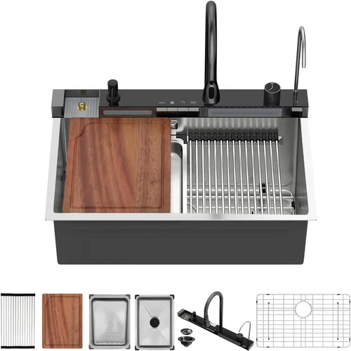 Vista 44 de Fregadero de cocina para exteriores 15 x 15 pulgadas, fregadero de bar de 15 x 15 pulgadas, fregaderos de cocina de acero inoxidable de calibre 16