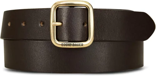 Vista 12 de Eddie Bauer Cinturones de cuero casuales para mujer con hebilla de metal duradera Barra central - Negro
