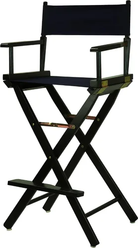 Vista 251 de Casual Home - Silla de director de 18 in, marco negro, lona negra, altura clásica Marco negro - Madera maciza
