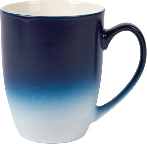 Vista 12 de Elanze Designs Magenta blanco dos tonos Ombre mate taza de café de cerámica de 12 onzas Magenta y blanco.