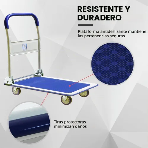 Vista 5 de Carro de plataforma Wellmax Azul