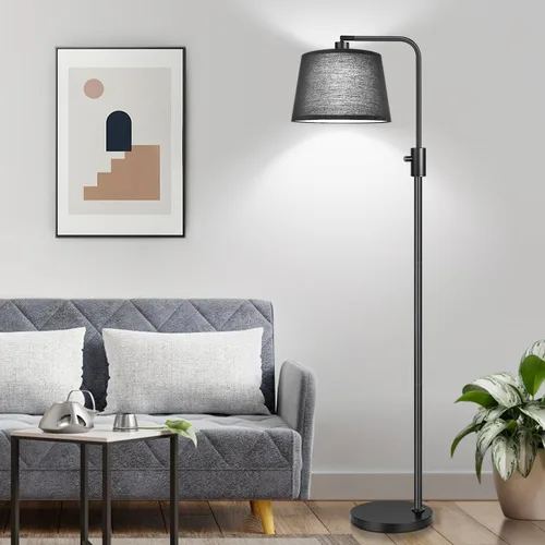 Vista 6 de Nintiue [Actualizada] Lámpara de pie regulable, bombilla LED Edison de 1000 lúmenes incluida, pantalla negra, lámpara de pie alta moderna de arco
