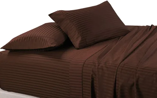 Vista 20 de sheetsnthings Juego de 2 fundas de almohada estándar de 300 hilos beige a rayas, tamaño Queen