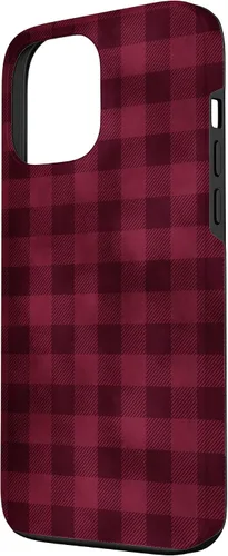 Vista 2 de Funda para iPhone 13 Pro Max Pretty Fall Otoño Burdeos Búfalo a cuadros
