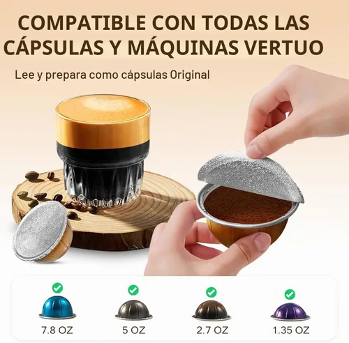 Vista 2 de AANQQ Tapas de papel de aluminio para Nespresso Vertuo: 100 sellos