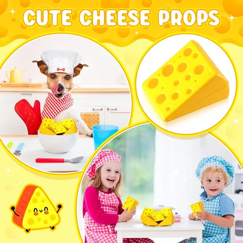 Vista 5 de Libima 24 piezas de juguetes de queso para el estrés, a granel, queso falso, recuerdos de fiesta, espuma para apretar, bola elástica para el estrés