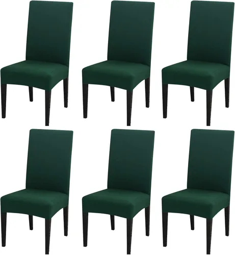 Vista 24 de Dimatic Paquete de 2 fundas elásticas de licra para sillas de comedor, extraíbles y lavables, fundas protectoras para sillas de comedor, cocina