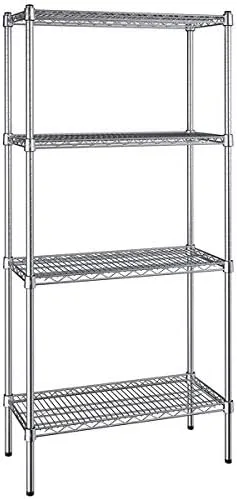 Vista 69 de Kit de 4 estantes de epoxi verde NSF de 21 x 72 pulgadas con postes de 86 pulgadas, estantería de almacenamiento resistente, kit de estantería