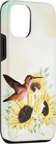Vista 3 de iPhone 15 Lindo Colibrí Floral Para Los Amantes De Los Aves De La Caja De Girasol