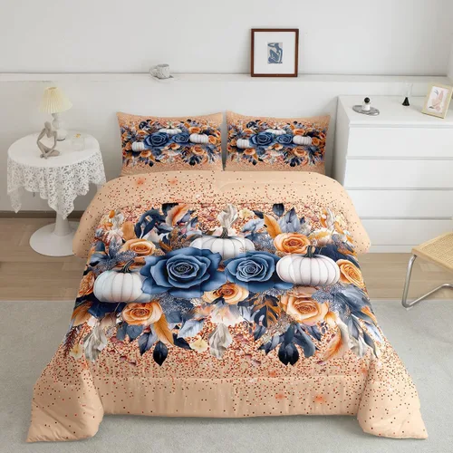 Vista 35 de Lindo juego de edredón de murciélago tamaño Queen con diseño de animales de Feliz Halloween, 3 piezas para decoración de habitación de niños