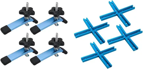 Vista 11 de POWERTEC 2 abrazaderas de sujeción ajustables, abrazadera de pista en T multiposicionable, abrazaderas de plástico reforzado con 20 pernos de acero