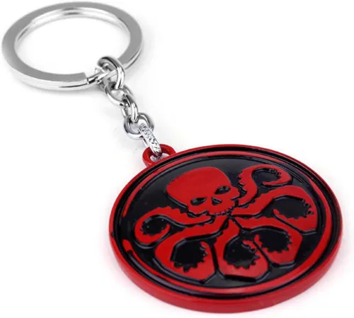 Vista 6 de USChoice Llavero de superhéroe, Avengers Hammer Spider Hydra Eye Of Agamotto Llavero Spinner Superhero Party Favores