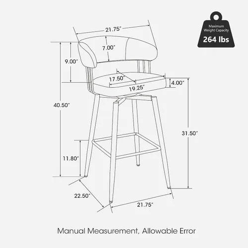 Vista 2 de Glitzhome Juego de 2 taburetes de bar giratorios de 31.5 pulgadas de altura de asiento, modernos taburetes de bar de tela verde cazador de mediados