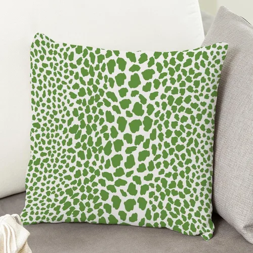 Vista 55 de Funda de cojín decorativa con estampado de guepardo verde peridoto para sofá, funda de almohada verde crema con estampado de leopardo con A-16