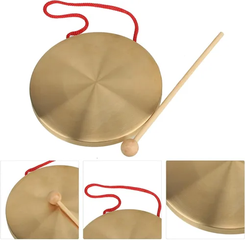 Vista 2 de Yibuy 5.906 in Instrumentos de latón Platillos de cobre Opera Gong con Ronda Play Hammer Drumstick