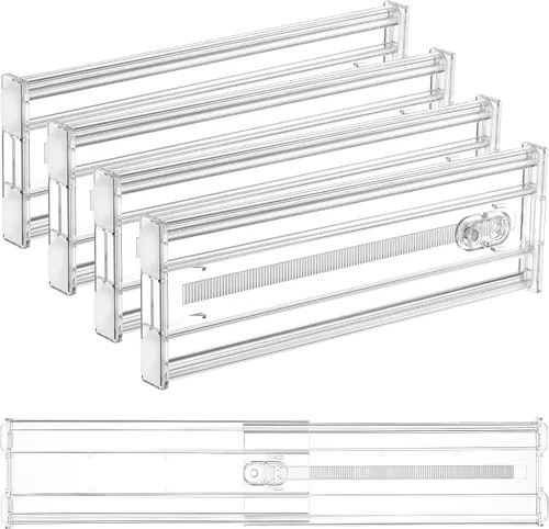 Vista 13 de Vtopmart Separadores de cajones de 2.36” con inserciones expandibles, organizador de cajones de cocina ajustable de 12.8"-22.3", separador