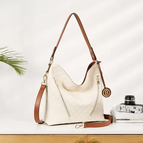 Vista 2 de BOSTANTEN Bolso de cuero para mujer, diseño de bolsos de hombro, Hobo