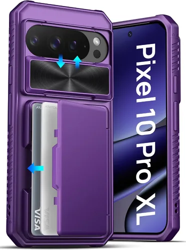 Vista 25 de ATATOO Funda tipo cartera para Google Pixel 10 Pro XL, tarjetero integrado (3-5 tarjetas) [bloqueo RFID] y cubierta de cámara deslizante, protección