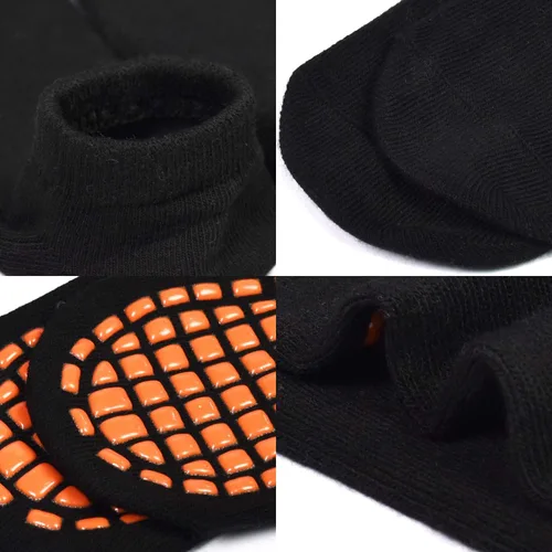 Vista 6 de GRPSKCOS Calcetines antideslizantes para cama elástica para niños, con agarre pegajoso, para interiores, transpirables, 4 pares para niños