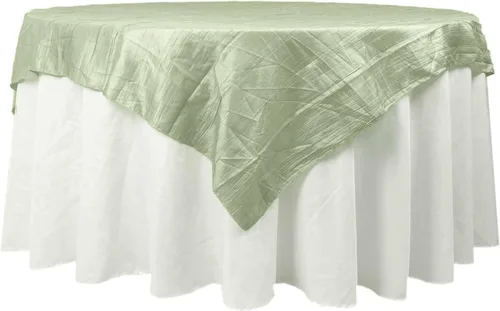 Vista 31 de Efavormart - Mantel cuadrado de tafetán arrugado de acordeón beige de 72 x 72 pulgadas