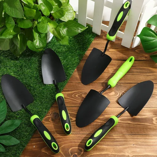 Vista 2 de Yaocom 16 piezas Pala de jardín de aleación de aluminio resistente, pala de mano pequeña de pala de jardín de metal con mango suave para herramienta