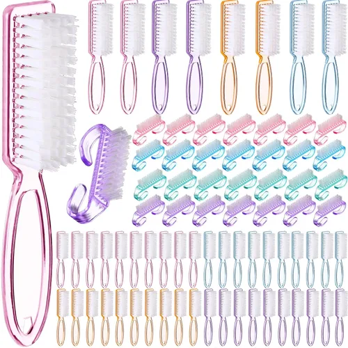 Vista 7 de Patelai - 12 cepillos de uñas a granel para limpiar el mango de uñas, cepillo de uñas colorido a granel para uñas de manos y pies, cepillos