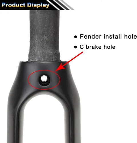 Vista 4 de BUCKLOS 1.126 in 700C Full Carbon Fiber Road Bike Rigid Fork, C-Type Clamp Brake, 1-1/8 Tubo recto sin rosca Superlight 3K T800 Bicicleta Frente