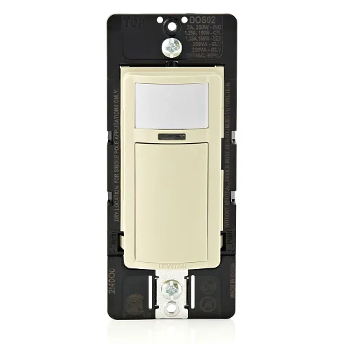 Vista 14 de Leviton Interruptor de luz con sensor de movimiento, activado por movimiento, encendido/apagado automático o encendido manual, 2A, no requiere cable