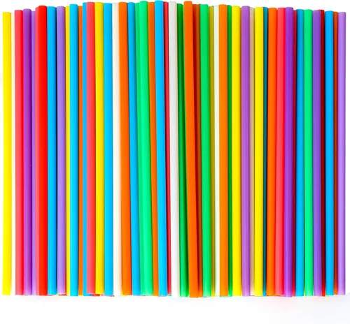 Vista 13 de 200 popotes de plástico desechables de colores (0.23 pulgadas de diámetro y 8.26 pulgadas de largo), 8