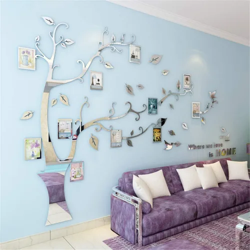 Vista 16 de Calcomanías de pared de árbol 3D - DIY, calcomanías de marcos de fotos y árbol de pared, marcos para fotos familiares, murales con calcomanías