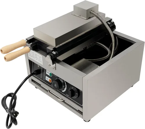 Vista 10 de Máquina eléctrica para hacer gofres de 1300 W, máquina eléctrica de doble cabezal para gofres de 122-572 ℉ para uso doméstico y comercial